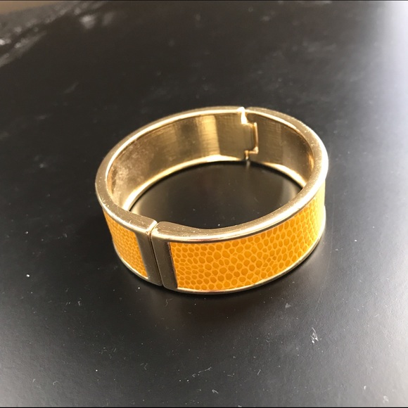 Banana Republic Yellow Crocodile Cuff Bracelet