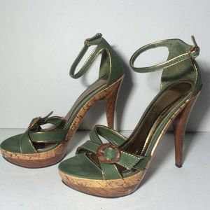 Green and Gold High Heels