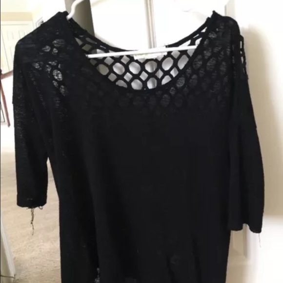 Distressed open back shirt from urban outfitters