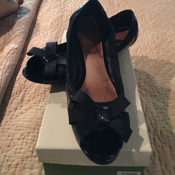 Kate Spade peep toe flats