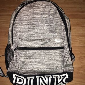 Vs pink heather gray book bag