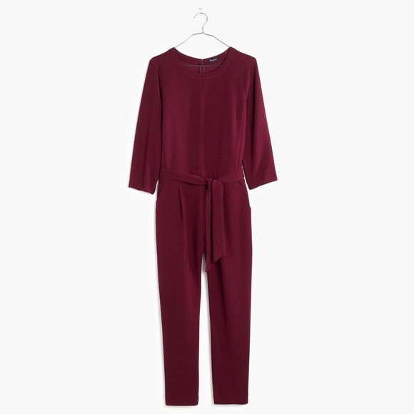 Madewell sloane crepe jumpsuit size 2 red