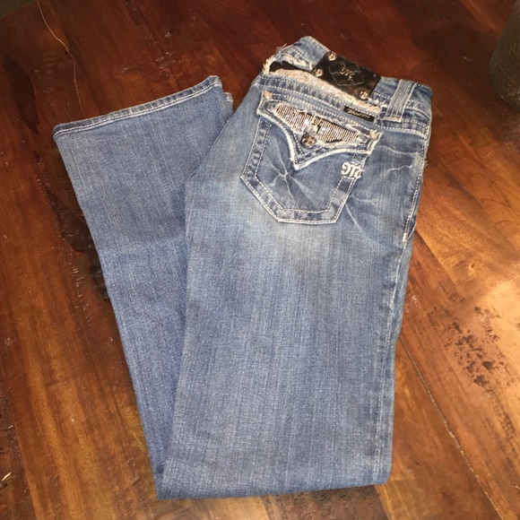 MissMe boot cut jeans with embellishment! Mint.
