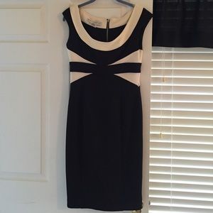 Black dress with off-white accents size 6