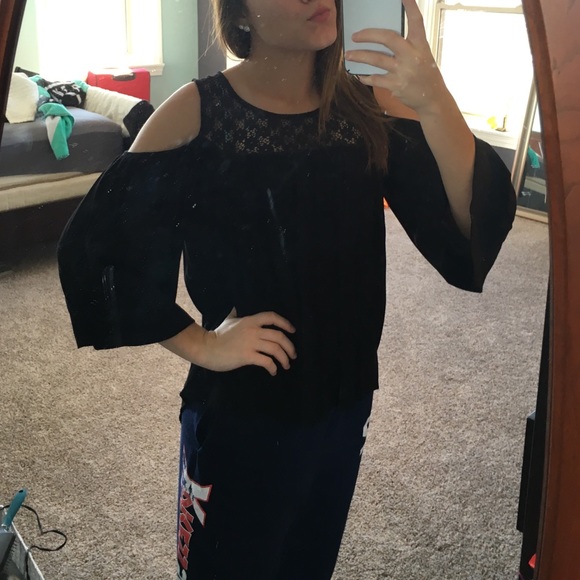 Off the shoulder black tank top