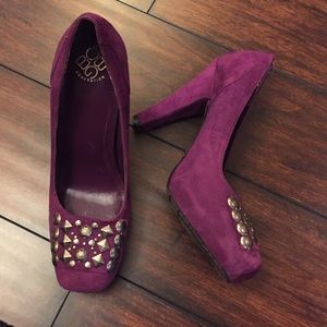 BCBG purple suede heels. Size 7.5