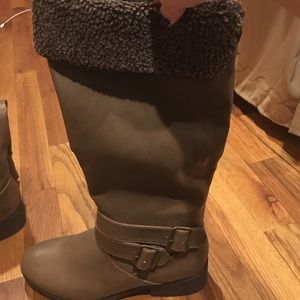 Gray/brown knee high boots, barely worn