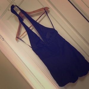 Black silk J. Crew halter top