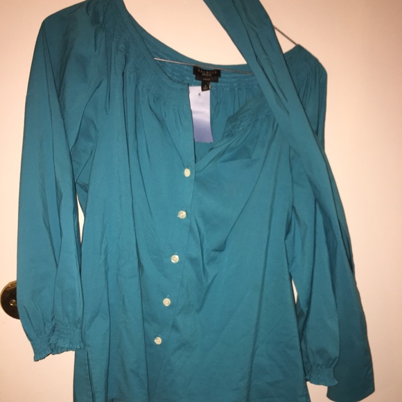 Talbots 3/4 sleeve shirt with belt.