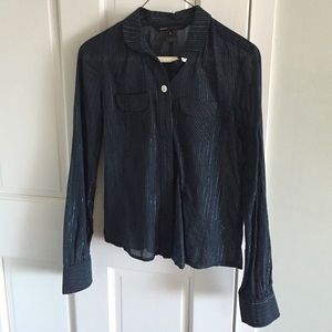 Marc by Marc Jacobs blouse w. blue lurex stripes