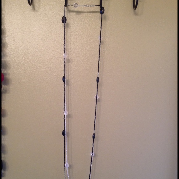 Black & White plastic beaded Necklaces