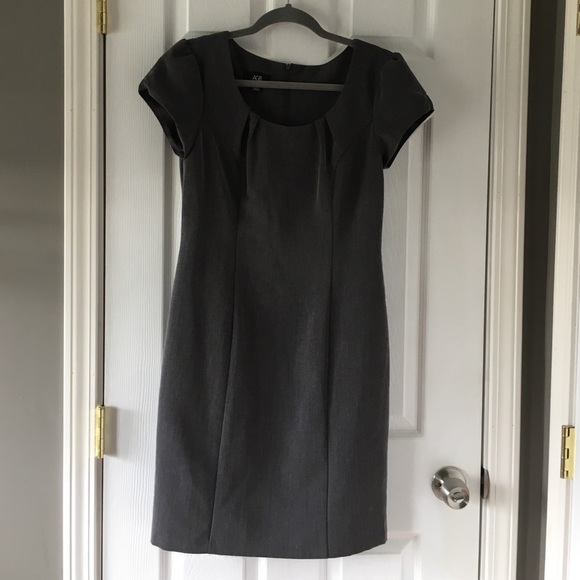 Gray form fitting business dress