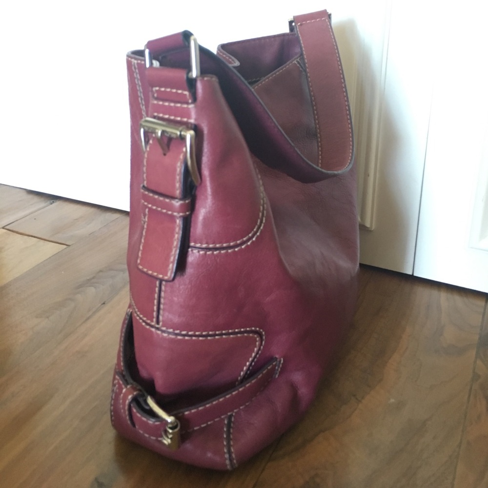 MICHAEL KORS Plum Hobo Leather Handbag & Cover Bag