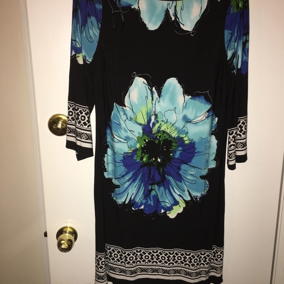 Black and Floral Sheath Dress