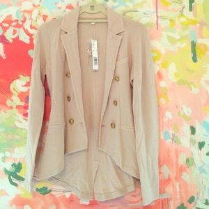 Gianni bini tan tailored blazer/coat, high low