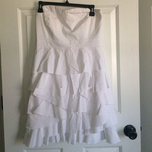 Strapless white tier-ruffle NY&Co dress size 8