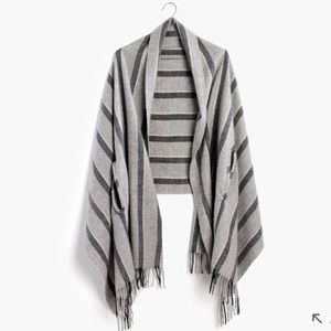 Madewell cape scarf gray stripe