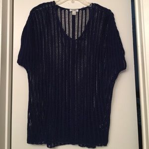 Navy blue loose knit top