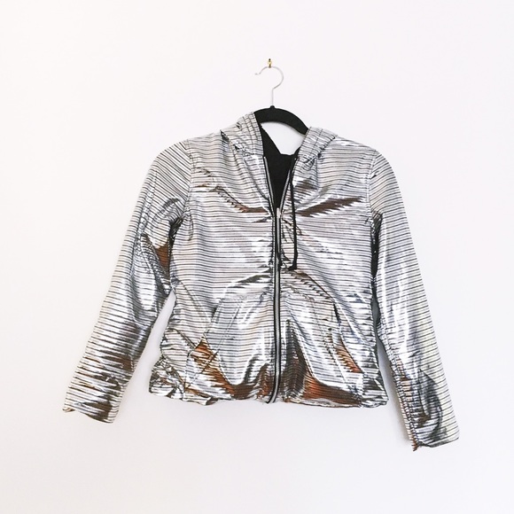 BetaBrand silver reversible disco hoodie
