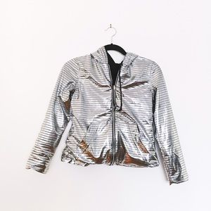 BetaBrand silver reversible disco hoodie