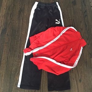 Puma workout pants and zip up