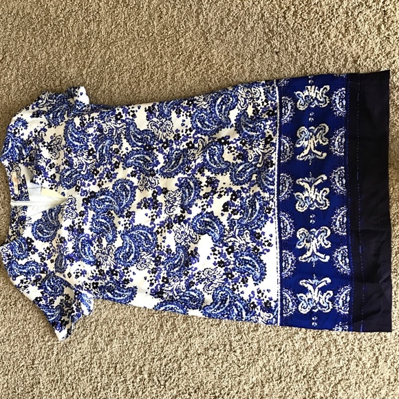 Under Skies Stitch Fix paisley blue dress