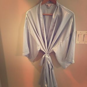 O/S Victoria's Secret pale blue satin robe