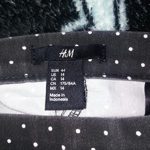 H&M Black polka dot stretch denim