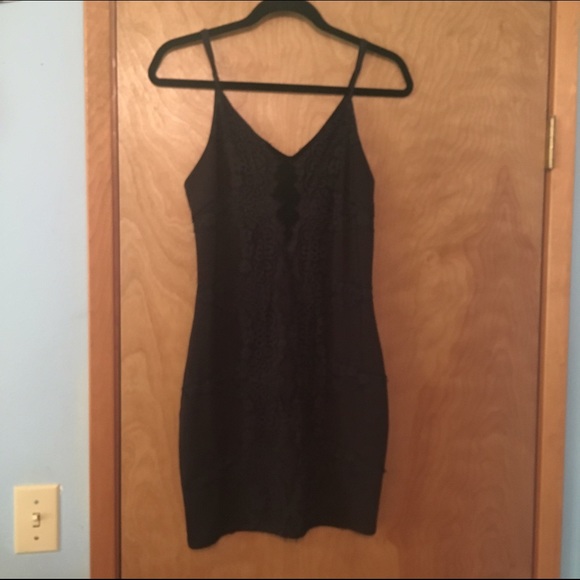 Black Bodycon Dress with lace detail