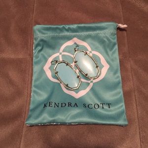 Turquoise and silver Kendra Scott earrings