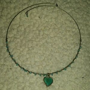 Blue and silver choker necklace