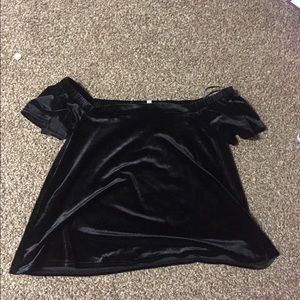 Off the shoulder velvet blouse