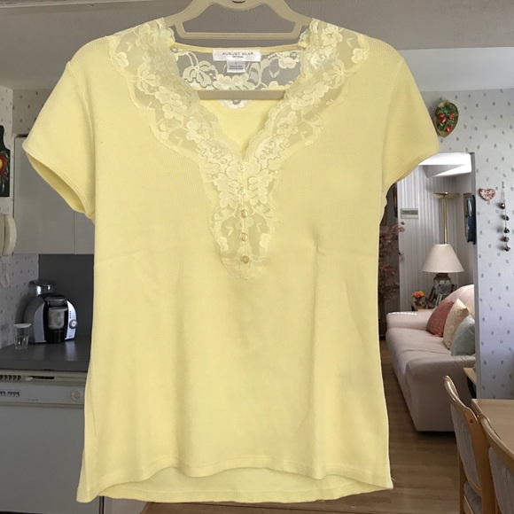 August Silk yellow shirt