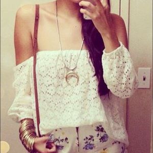 Eyelet Off Shoulder Top