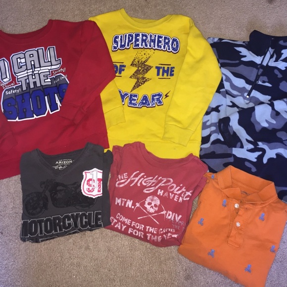 5T boys long sleeved shirts and sweatshirts