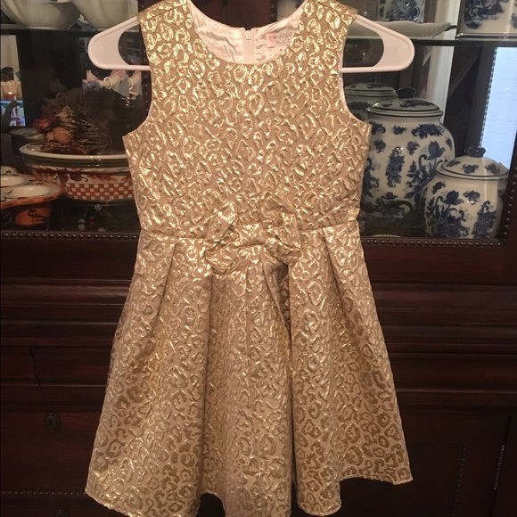 Girls gold leopard dress.
