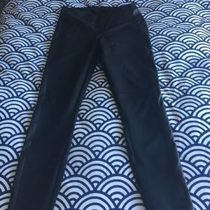 J. Crew Pixie pants with leather tuxedo stripe