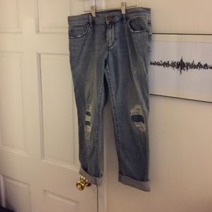 Rolled ankle boyfriend jeans
