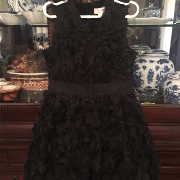 Girls Black floral detail dress