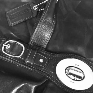 Black Leather Coach Shoulder Bag