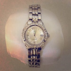 GUESS Silver Watch with Diamonds