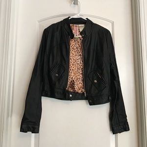 Black leather jacket