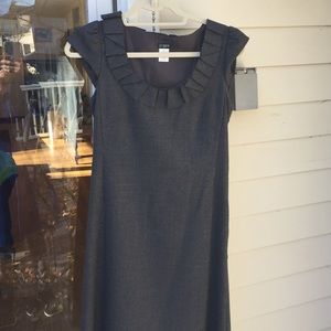 J.Crew cap sleeve wool dress with ruffle  gray