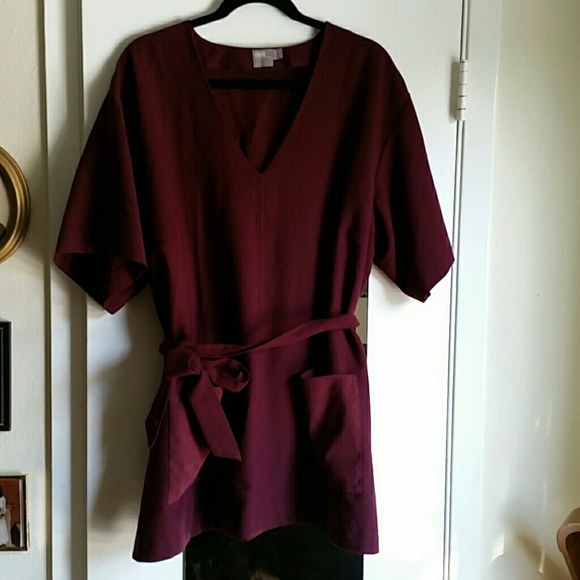 Asos Curve belted tunic with suede pocket detail