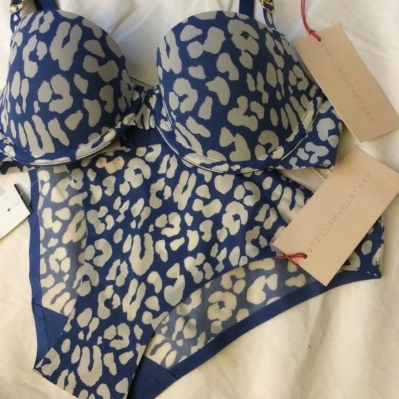 Stella McCartney Bra and Panty Set S 32C blue