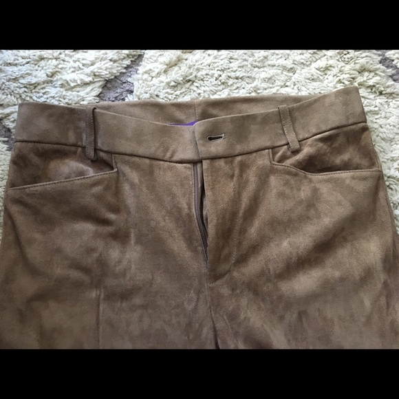 Ralph Lauren suede taupe pants (purple label)