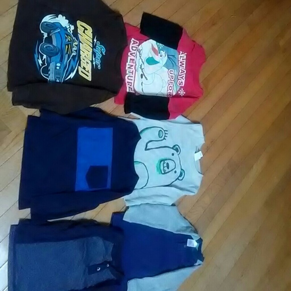 Toddler boys long sleeve shirts and 1 sweatshirt