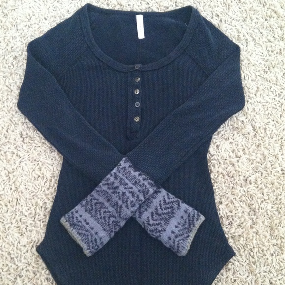 Free People ski lodge thermal black