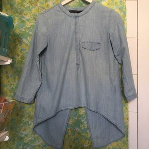 Chambray 3/4 sleeve shirt