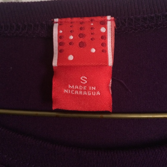 Purple holiday "Believe" long sleeve top, small - Picture 2 of 4